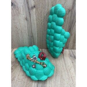 Bubble Clogs Slides Women’s Green Bling Giblets Costume Slip On Shoes Size 10
